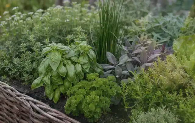 Dichtes Hochbeet mit Basilikum Schnittlauch Petersilie Salbei und weiteren Küchenkräutern; Thema Gardena Bewässerung, Schwerpunkt Bewässerung; Ergebnis.